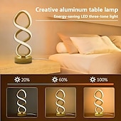 cheap Table Lamps-Modern Spiral LED Table Lamp Adjustable Brightness 3 Color Modes USB Powered Night Light for Bedroom Hall or Office Dormitory Decor Table Lamp