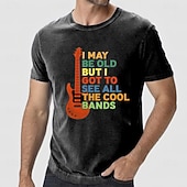 お買い得  メンズグラフィックTシャツ-メンズショートスリーブグラフィックTシャツ &#039;私は年老いているかもしれませんが、すべてのクールなバンドを見ました&#039; レトロ音楽ファンデザイン