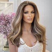cheap Human Hair Lace Front Wigs-Brazilian Remy Human Hair Highlighted Colored 5x5 Lace Closure Wigs Blonde and Brown Glueless 13x4 Lace Front Wig For Women