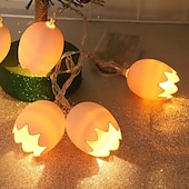 お買い得  ＬＥＤライトストリップ-イースターエッグの壊れたストリングライト 2m 10LED 暖色電池式フェアリーライト イースターパーティー 結婚式 休日 家の装飾用