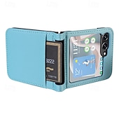 cheap Samsung Cases-Phone Case For Samsung Galaxy Z Flip 7 Z Flip 6 Z Flip 5 Z Flip 4 Back Cover Magnetic Support Wireless Charging Card Slot Retro TPU PU Leather