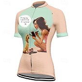 abordables Maillots pour femmes-Femmes Maillot de cyclisme Manche Courte Cyclisme T-shirt Maillot avec 3 poches arrière VTT Vélo tout terrain Respirant Séchage Rapide Design Anatomique Évacuation de l&#039;Humidité Rose Bleu Graphique