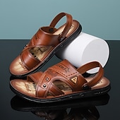 preiswerte Urlaubsandalen-Herrensandalen mit geprägten Details und gepolstertem Fußbett, ideal für lässige Outdoor-Aktivitäten