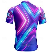 abordables Maillots pour hommes-Homme Maillot de cyclisme Manche Courte Cyclisme T-shirt Maillot avec 3 poches arrière VTT Vélo tout terrain Respirant Séchage Rapide Design Anatomique Évacuation de l&#039;Humidité Pourpre foncé Bleu