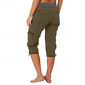 economico pantaloni cargo da donna-Per donna Pantaloni capri Pantaloni da paracadute Moda Streetwear Lunghezza al polpaccio Naturale Blocco di colori Coulisse Tasca Comodo All'aperto Confortevole Streetwear Uscire Rosso arancione