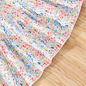 abordables Robes Décontracté-Enfants Fille Robe Fleuri Manche Courte Extérieur Occasionnel Mode Adorable 100% Coton Mi-long Robe Décontractée Robe trapèze Été 4 ans et + Rose Claire Rouge Bleu