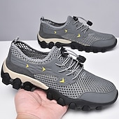 baratos Ténis para Homem-Homens Tênis Tênis Anfíbio Pele PU Com Transparência Respirável Confortável Antiderrapante Com Cadarço Preto Azul Cinzento Verão Primavera