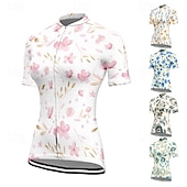 abordables Maillots de mujer-Mujer Maillot de Ciclismo Flor Manga Corta Bicicleta Camiseta Maillot con 3 bolsillos traseros MTB Bicicleta Montaña Secado rápido Diseño Anatómico Capilaridad Transpirable Deportes Amarillo Rosa Azul