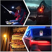 お買い得  戦術的な懐中電灯-LED 小型強力 EDC 懐中電灯、温白色赤色光、明るい 1200lm USB C 充電式 10 モード ミニ ポケット キーチェーン フラッシュ ライト、クリップ付き、IP67 防水