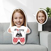 abordables Regalos personalizados-Almohada Memorial Personalizada Suave Cuddly Impresión Dúplex Lavable a Mano Diseño Contemporáneo Cierre de Cremallera Relleno de Algodón Almohada Decorativa para Todo el Año Día de la Madre