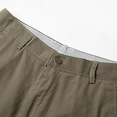cheap Dress Shorts-Men's Shorts Dress Shorts Summer Shorts Work Shorts Golf Shorts Buttons Multi Pocket Plain Comfort Wearable Knee Length Outdoor Daily Holiday Fashion Casual Black Army Green