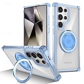 abordables Coques Samsung-téléphone Coque Pour Samsung Galaxy S24 Ultra Plus S23 Ultra Plus S22 Plus Ultra Coque Arrière avec Support Magnétique Antichoc Rétro PC