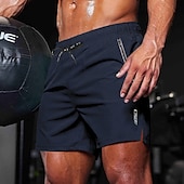 cheap Casual Shorts-Men&#039;s Athletic Shorts Shorts Running Shorts Gym Shorts Sport Daily Quick Dry High Stretch Comfortable Pocket Drawstring Elastic Waist Letter Short Gymnatics Casual Activewear Black Navy Blue