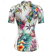 voordelige Damesshirts-Dames Wielrenshirt Bloem Korte mouw Fietsen T-shirt Shirt met 3 achterzakken Bergracen Sneldrogend Anatomisch ontwerp Lampenkatoen Ademend Sport Paars Groen Kleding