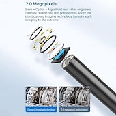 お買い得  顕微鏡＆内視鏡-ライト付き内視鏡カメラ、防水スネーク検査内視鏡、8 つの LED ライト付き、iOS 用 2.0 メガピクセル HD カメラ &amp;アンドロイド携帯