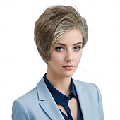 economico Parrucche da festa-Parrucca Sintetica Riccio Liscio Kinky Asimmetrico Con Fascia Fatto a macchina Parrucca 10 pollici A1 Capelli Sintetici Per donna Classico Confortevole Gradiente di colore Multicolore