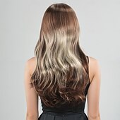 お買い得  トレンドの合成ウィッグ-人工毛ウィッグ ウェーブ 弾丸カール ミドル部 レイヤード・ヘアカット 機械製 かつら 26 インチ A1 合成 女性用 弾性ある 快適 カラーグラデーション ブロンド