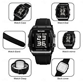 cheap Digital Watches-SKMEI 2409 Waterproof Electronic Watch Luxury Outdoor Countdown Stopwatch Digital Wristwatch For Man Women Calendar Led Light Silicone Watch