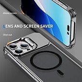 economico Cover per iPhone-telefono Custodia Per iPhone 16 Pro Max Plus iPhone 15 Pro Max Plus iPhone 14 13 12 Pro Max Plus Copertura Posteriore con Supporto Magnetico Supporta la Ricarica Wireless Retrò Metallo