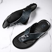 preiswerte Urlaubsandalen-Moderne Flip-Flops aus hellbraunem Kunstleder für Herren mit doppelten Aussparungen und verstellbaren Riemen – vielseitiges Schuhwerk für Komfort im Alltag