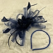 preiswerte Hochzeitsfazinatoren-Kopfbedeckung Tüll Feder Hochzeit Abendgesellschaft Elegant Hochzeit Mit Pure Farbe Kopfschmuck Kopfbedeckung