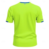 お買い得  ベーシックTシャツ-男性用 Tシャツ マッスルシャツ 半袖 クルーネック 夏 活発的 クラシック スポーツ ランニング ライトブルー ブラック ライトグリーン メンズトップTシャツ