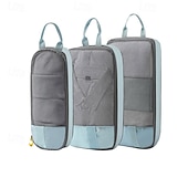 economico deposito bagagli e viaggi-set di contenitori da viaggio con cubi di imballaggio compressi, set da 3/6 cubi di imballaggio compressi per viaggi, organizer per bagagli con rete visiva per vestiti, borsa portatile leggera per