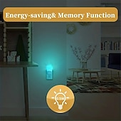 preiswerte Plug-in-Nachtlicht-Acrylförmiges LED-Nachtlicht, Dekoration für Wohnzimmer und Schlafzimmer, Licht mit Farbverlauf, Licht, Augenschutz ohne Flimmern, UK-US-EU-Netzstecker, 1 Stück