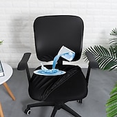 preiswerte Wasserdichte Abdeckung-Stretch-Stuhlbezüge für Computerstühle, wasserdicht, Kunstleder, geteilter Bürostuhlbezug, Gaming-Sessel, Sitzbezug, schmutzabweisend, abnehmbar