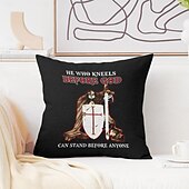 baratos Capa de almofada de férias-Capa de Almofada Decorativa de Páscoa 1PC Cavaleiros Templários Capa de Almofada Quadrada Macia para Quarto Sala de Estar Sofá Cadeira
