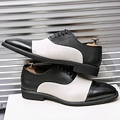 abordables Officiel-chaussures habillées bicolores pour hommes en bronze et crème avec design à lacets, embout élégant pour des événements formels élégants