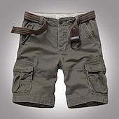 baratos Clássico-Homens Bermuda Cargo Shorts camuflados Shorts de verão Botões Bolso multi Bolso com aba Tecido Côr Camuflagem camuflagem Conforto Vestível Comprimento do joelho Ao ar livre Esporte Diário Moda Casual