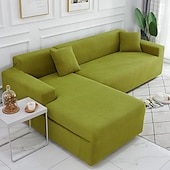 cheap Sofa Cover-Elastic Jacquard Fabric Sofa Cover Stretch Couch Cover Sectional L Shape Sofa Slipcover Corner Case for Living Room 1/2/3/4 Seat