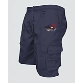 cheap Classic-Men&#039;s Cargo Shorts Shorts Summer Shorts Drawstring Elastic Waist Multi Pocket Eagle National Flag Comfort Wearable Knee Length Outdoor Sport Daily Fashion Casual Black Navy Blue