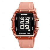cheap Digital Watches-SKMEI 2409 Waterproof Electronic Watch Luxury Outdoor Countdown Stopwatch Digital Wristwatch For Man Women Calendar Led Light Silicone Watch
