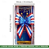 cheap Garage &amp; Door Banners-4th of July Independence Day Door Decorations Door Covers American Door Tapestry Door Curtain Decoration Backdrop Indoor/Outdoor Door Banner for Front Door Farmhouse