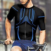 abordables Maillots pour hommes-Homme Maillot Velo Cyclisme Manche Courte Cyclisme Tee-shirt Maillot avec 3 poches arrière VTT Vélo tout terrain Respirable Séchage rapide Conception anatomique Mèche Jaune Rouge Bleu Des sports