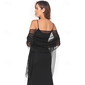 voordelige bruiloft gast wraps-Damesomslag Elegant Mouwloos Polyester Bruiloftsomslagen Met Pure Kleur Voor Feest Lente zomer