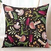 cheap Floral &amp; Plants Style-Mushroom Plant Decorative Toss Pillows Cover 1PC Soft Square Couch Cushion Case Pillowcase for Bedroom Livingroom Sofa Chair
