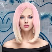 economico Parrucche trendy sintetiche-Parrucche sintetiche Ricciolo gonfiabile Poco ondulata Taglio scalato Separazione profonda A macchina Parrucca 30 pollici A1 Capelli sintetici Per donna Classico Comodo Colore Graduale e Sfumato