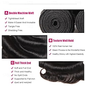 voordelige 3 bundels met sluiting-Braziliaanse bodywave van menselijk haar, weefextensie van menselijk haar, 3 bundels met sluiting, 4x4 kantsluiting