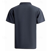 economico Camicie Popover da Uomo-Per uomo Camicia Camicia Estiva Camicia casual Camicia da Spiaggia Camicia con Bottoni Nero Bianco Rosso Borgogna Blu reale Manica Corta Semplice Colletto a Camicia Vacanza Camicia hawaiana