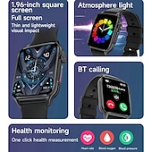 Χαμηλού Κόστους Smartwatch-696 P6 Εξυπνο ρολόι 1.96 inch Έξυπνο ρολόι Bluetooth ΗΚΓ + PPG Βηματόμετρο Υπενθύμιση Κλήσης Συμβατό με Android iOS Γυναικεία Άντρες Κλήσεις Hands-Free Υπενθύμιση Μηνύματος IP 67 Θήκη ρολογιού 40mm