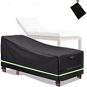baratos Capa à prova d&#039;água-capa para espreguiçadeira de pátio, capas para espreguiçadeiras pretas à prova d&#039;água com faixa reflexiva, capas para espreguiçadeiras de piscina ao ar livre para uso externo