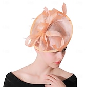 abordables Tocado de Boda-Tocados Plumas Sinamay Boda Fiesta de Noche Elegante Boda Con Pluma Celada Sombreros