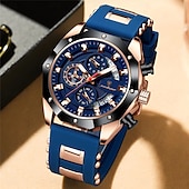 cheap Quartz Watches-POEDAGAR Fashion Men Watch Waterproof Luminous Chronograph Date Man Wristwatch Silicone Strap Luxury Sports Men&#039;s Quartz Watches
