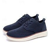 cheap Men&#039;s Sneakers-Men&#039;s Breathable Knit Brogue Sneakers - Casual Lace-Up Lightweight Shoes for Daily Wear &amp; Walking