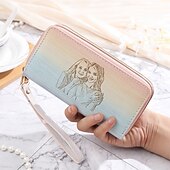 levne Pro ženy-Personalizovaná peněženka s fotkou – gravírovaná kožená peněženka promyšlený dárek pro mámu manželku přítelkyni na Valentýna výročí nebo narozeniny