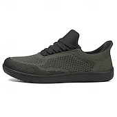 billiga Vardagssneakers-barfota vardagssneakers för män - modern svart, andningsbar mesh, komfortsula - lämplig för dagligt bruk och lätta sporter