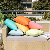 cheap Outdoor Pillow &amp; Covers-Solid Color Pillowcase Outdoor Waterproof Technology Pillowcase Coated Outdoor Garden Sofa Cushion Modern Simple 1pc